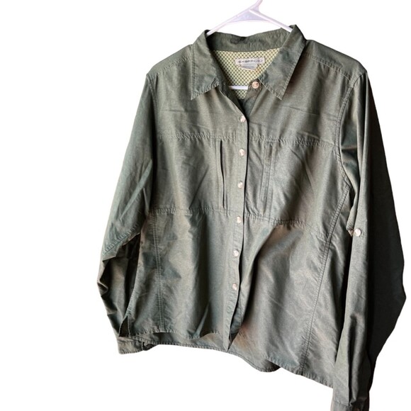 ExOffico Button-Down Shirt Long Sleeve Button Lightweight Front Mesh Yoke Collar - Picture 1 of 14